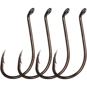 100pcs Octopus Beak Offset Fishing Hooks Froged Sport Circle Hooks Sharp High Carbon Steel Fishing Hook-6 Sizes