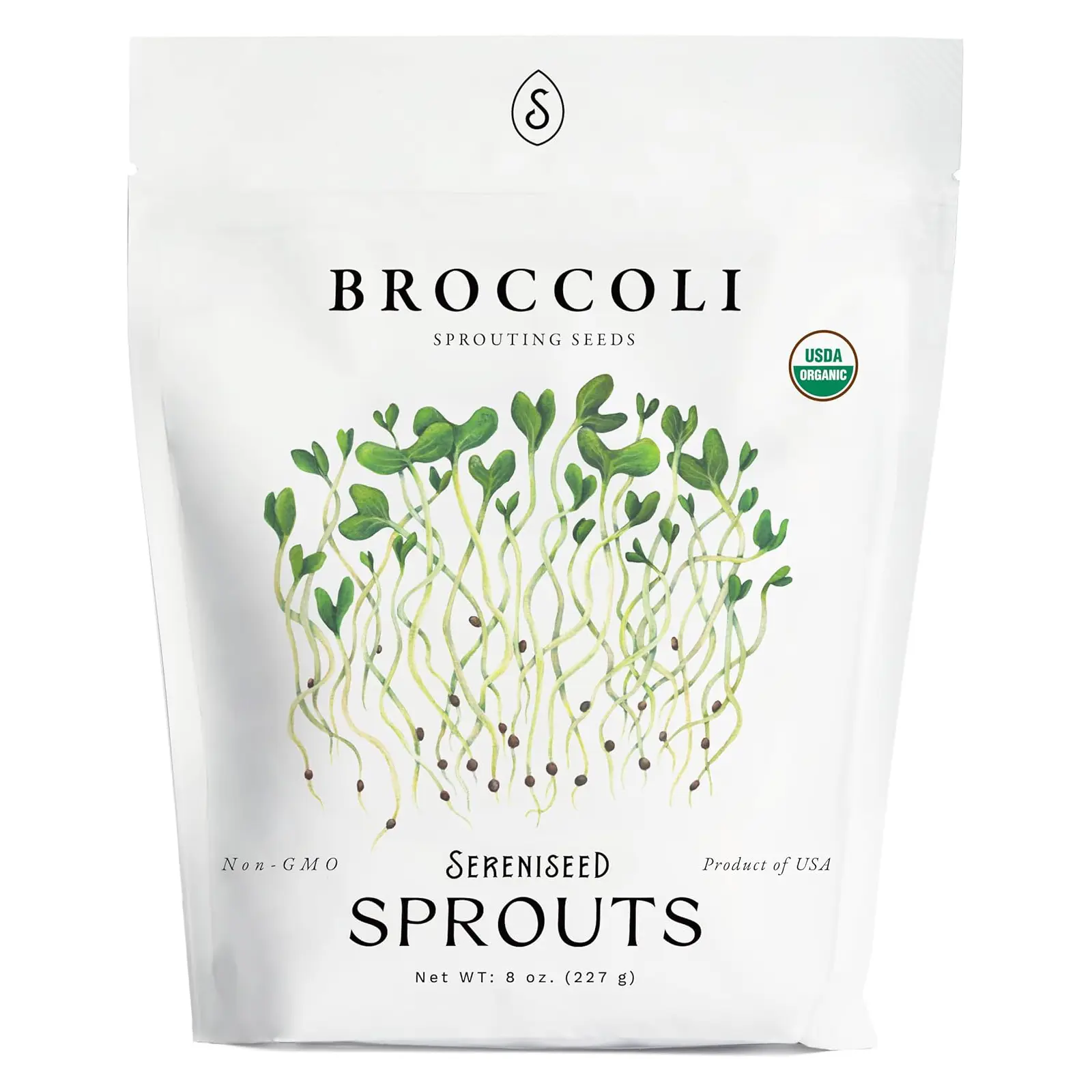 Organic Broccoli Sprout Seeds (8 oz) – Non-GMO, Heirloom Seeds for Sprouting and Microgreens