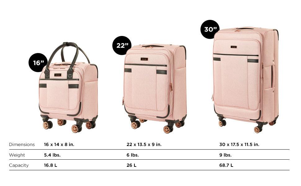 [kensie] Hudson Softside Spinner Luggage, 3-Piece Set (28"/20"/16")