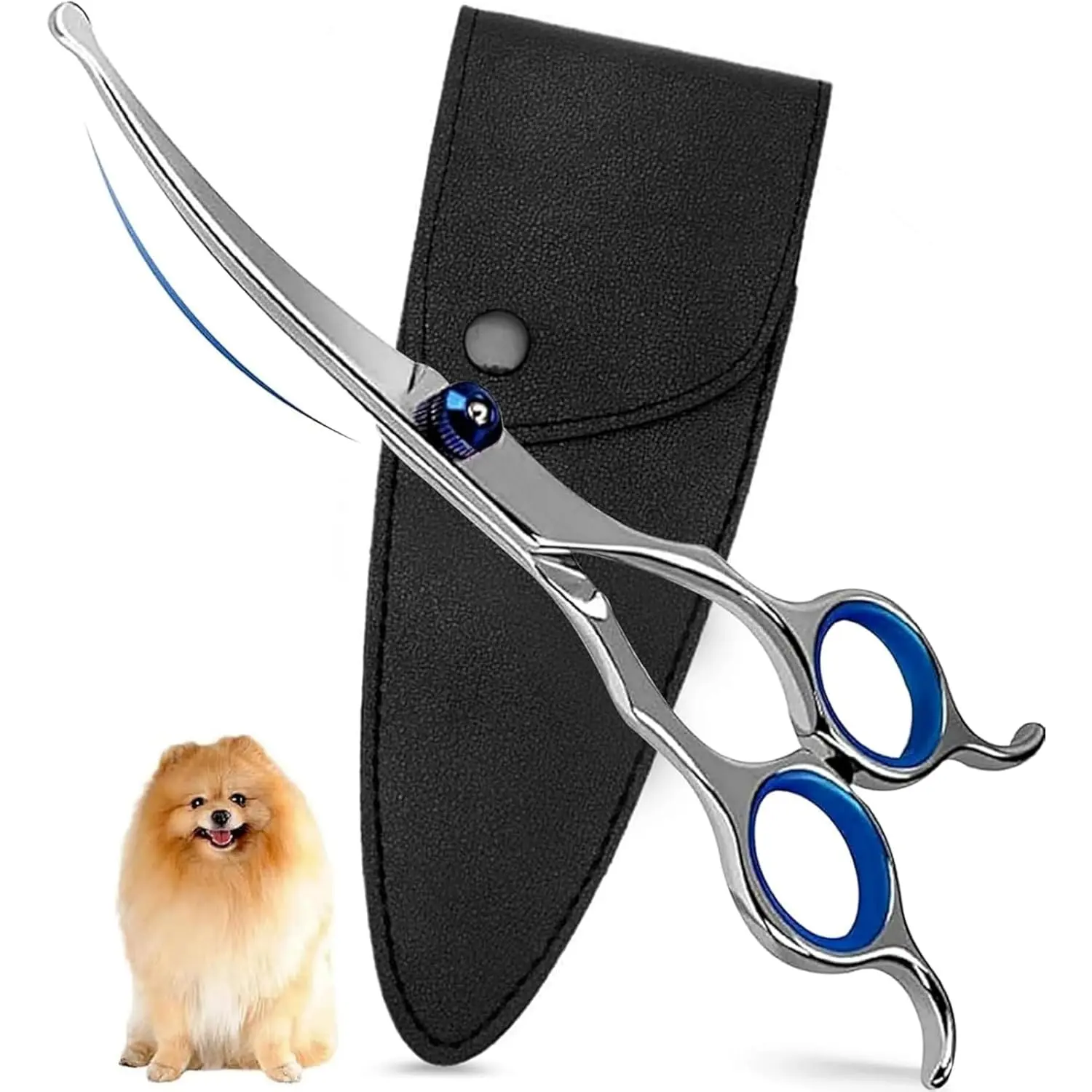 Curved   6.69 inches Round Tips Pet  Shears for   on  Paw Hair Trimming Right Left Handed