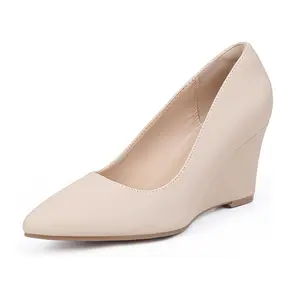 IDIFU Wedges for Women Closed Toe Wedge Pumps Low Heel Pointed Toe Wedge Shoes Work Wedding Bridal Office Formal Business Dress Shoes Casual Dressy Comfortable Trendy Fashion Wedge Pumps Shoes Footwear Walking Shoes Footwear Walking Shoes