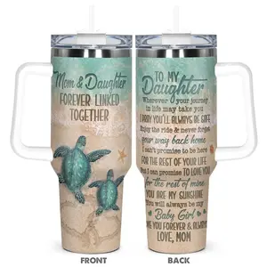 40oz Tumbler, 1 Count Stainless Steel Insulated Cup, Insulated Mug with Straw & Brush, Gift for Daughter from Mother, Gift for Any Occasion, Drinkware