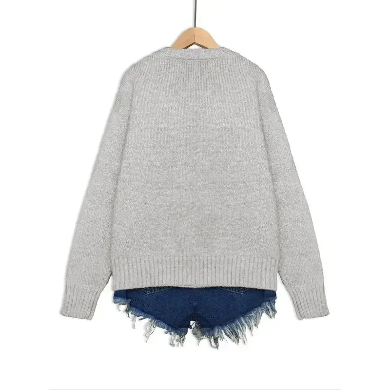 Women's Rabbit Print Drop Shoulder Crew Neck Sweater, Casual Chic Long Sleeve Round Neck Jumper for Fall & Winter, Fashion Ladies' Knitwear for Daily Wear, Women's Clothing, Sweaters for Women, Cute Tops, Knit Pullover Tops Women's Rabbit Print Drop Shoulder Crew Neck Sweater, Casual Chic Long Sleeve Round Neck Jumper for Fall & Winter, Fashion Ladies' Knitwear for Daily Wear, Women's Clothing, Sweaters for Women, Cute Tops, Knit Pullover Tops