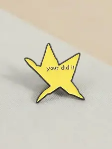 1pc Cute Star Pin Badge--YOUR DID IT, Creative Star Design Brooch, Encouragement Brooch, Fashion Accessories For Men And Women, Cute Enamel Pin, Suitable For Backpacks, Jeans, Scarves, Hat Decoration, Jewelry