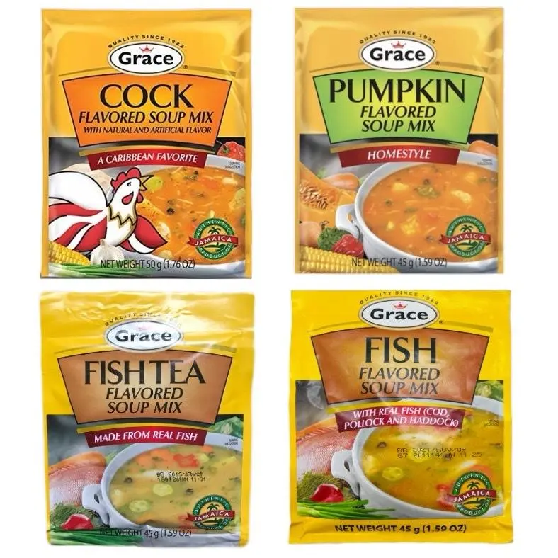 Grace Food Soup Mix 3-Pack Bundle - Pumpkin, Fish, Chicken, Cock Flavors