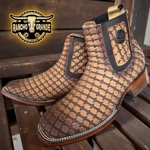 Botin Para Caballero Petatillo Caramelo Piel Genuina / Men's Ankle Boots Genuine Leather