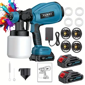 YUNXI Wireless High-voltage Spray Gun Battery-powered Rechargeable Lithium Battery Easy to Clean Ideal for Home Decoration Furniture Cabinets Fences Walls Doors Christmas Gift Paint Spraying Tool Airbrush Kit
