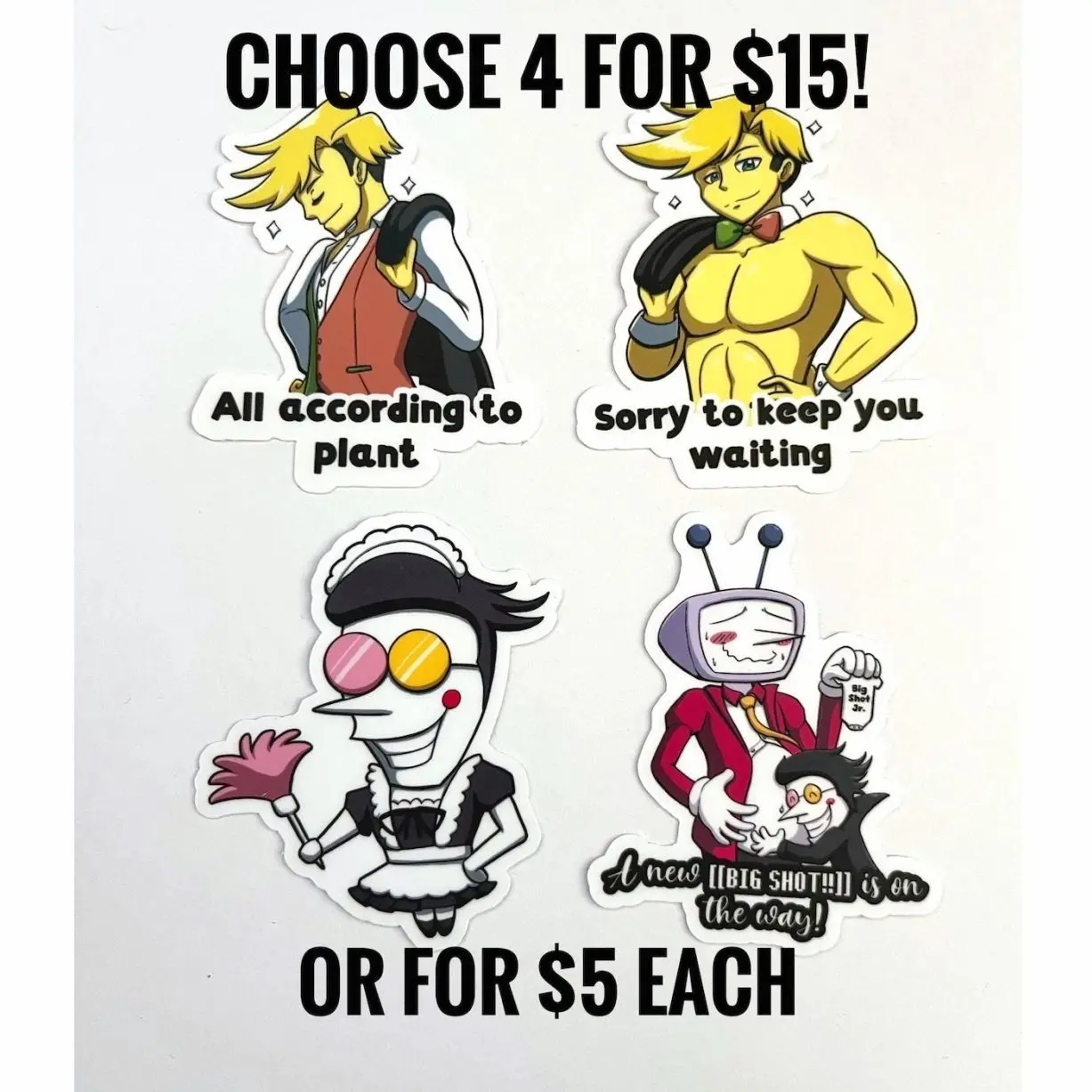 Deltarune Meme Vinyl Stickers | Spamton, Tenna, Flowery Fan Art Decals