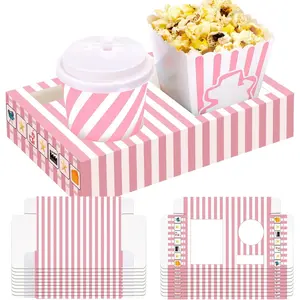20 count  Movie Night Supplies Movie Night Paper Snack Trays Popcorn Candy Holder Theater Snack Boxes Cardboard Holder  Trays for Party