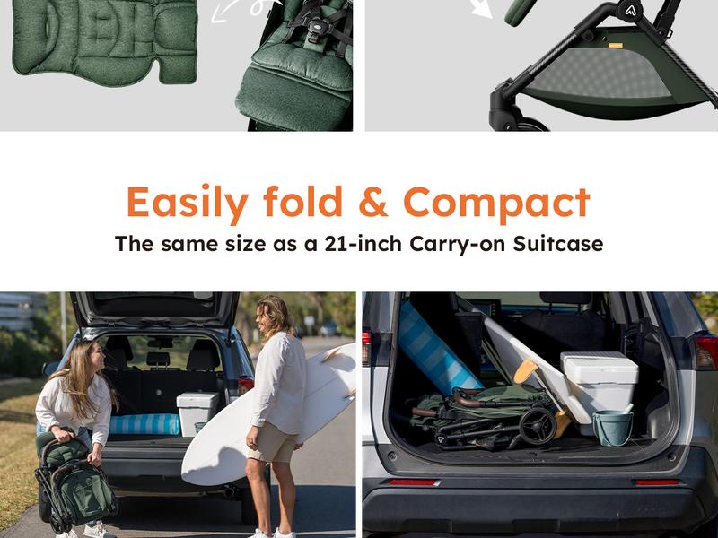 Lightweight Baby Stroller, Mom’s Choice Gold Award Winner, Airplane-Friendly Travel Stroller, One-Handed Folding Stroller, Only 11.5 lbs