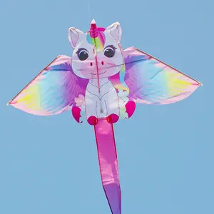 Pink Unicorn Kite  small kite suitable for children or beginners, easy to fly With 50m kite string