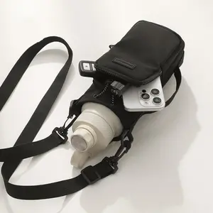 Adjustable Hydration Pack with Phone Pocket, Spacious Zippered Compartment, Metal Buckle Design, Ideal for Travel, Hiking, Camping, Outdoor Adventures