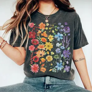 Comfort Colors Pride Wildflowers T-shirt, LGBTQ Floral Graphic Tee, Unisex Gift