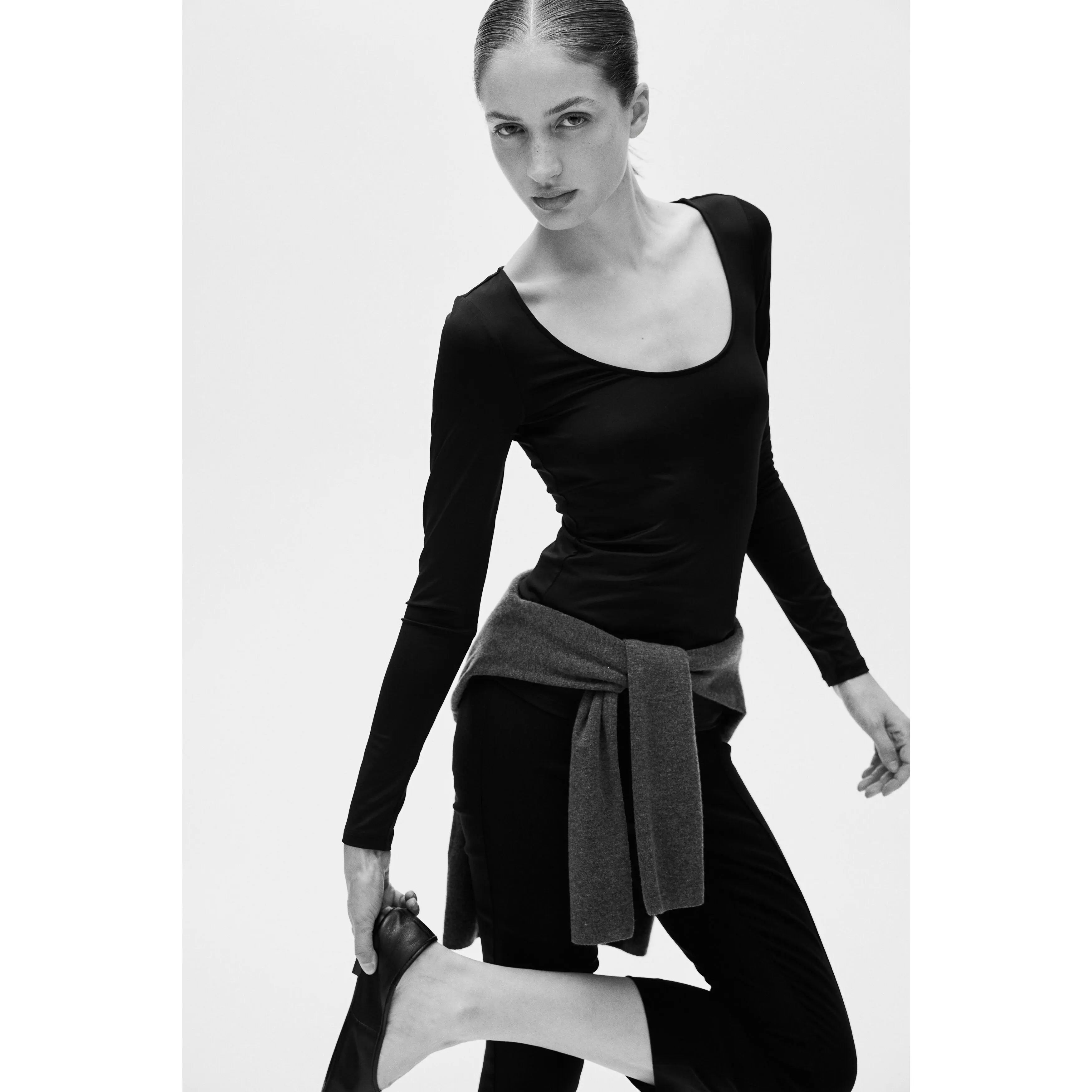 H&M Long-sleeved scoop-neck top