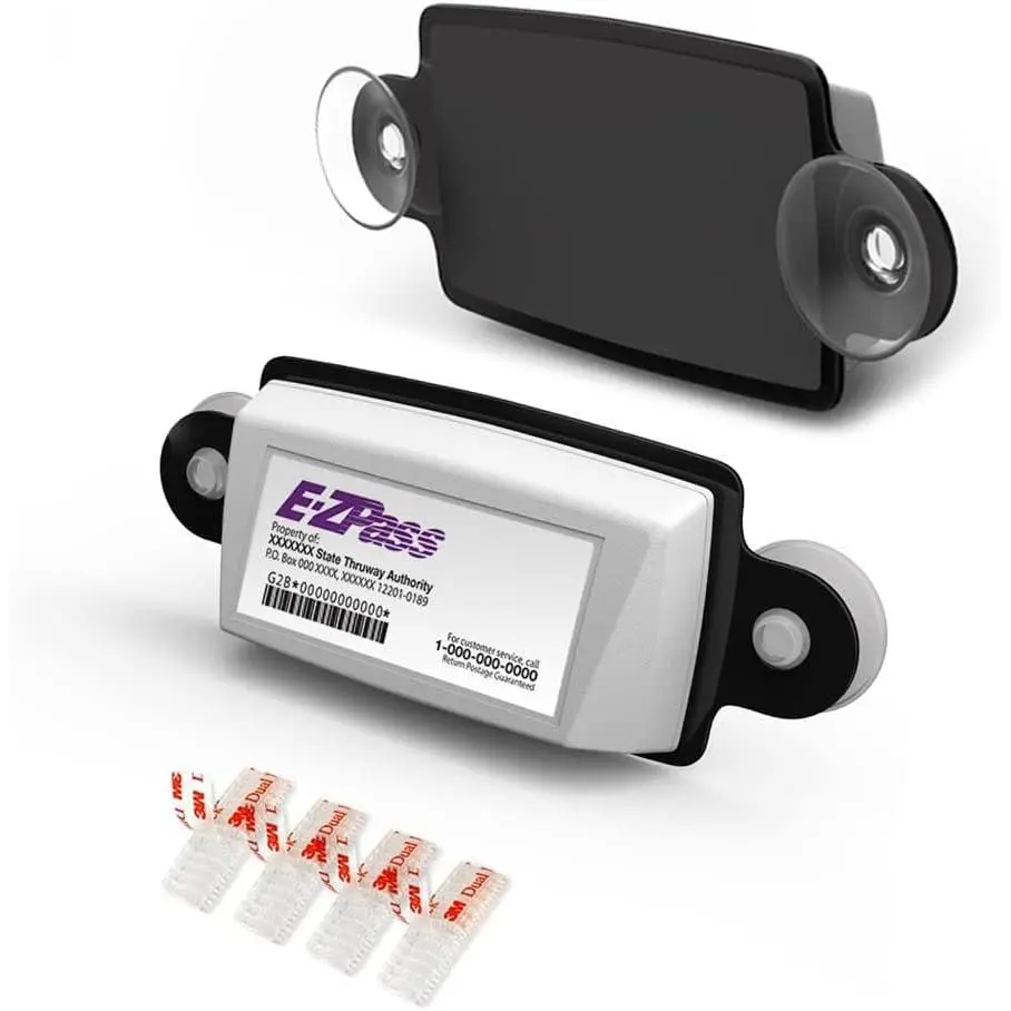 Pass Holder, IPass Holder/Toll Pass Holder for   States/Toll Pass Windshield Mount/Easy to Install and Remove/with 4 Toll Pass Mounting Strips/UV-Protective (BLACK, 1 PACK)