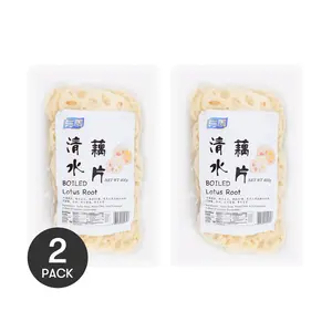 YUMEI 2-Pack 0% Fat Lotus Root Slices - 400g Each Bag - Perfect for Hot Pot, BBQ, Mala Tang & Bobo Chicken
