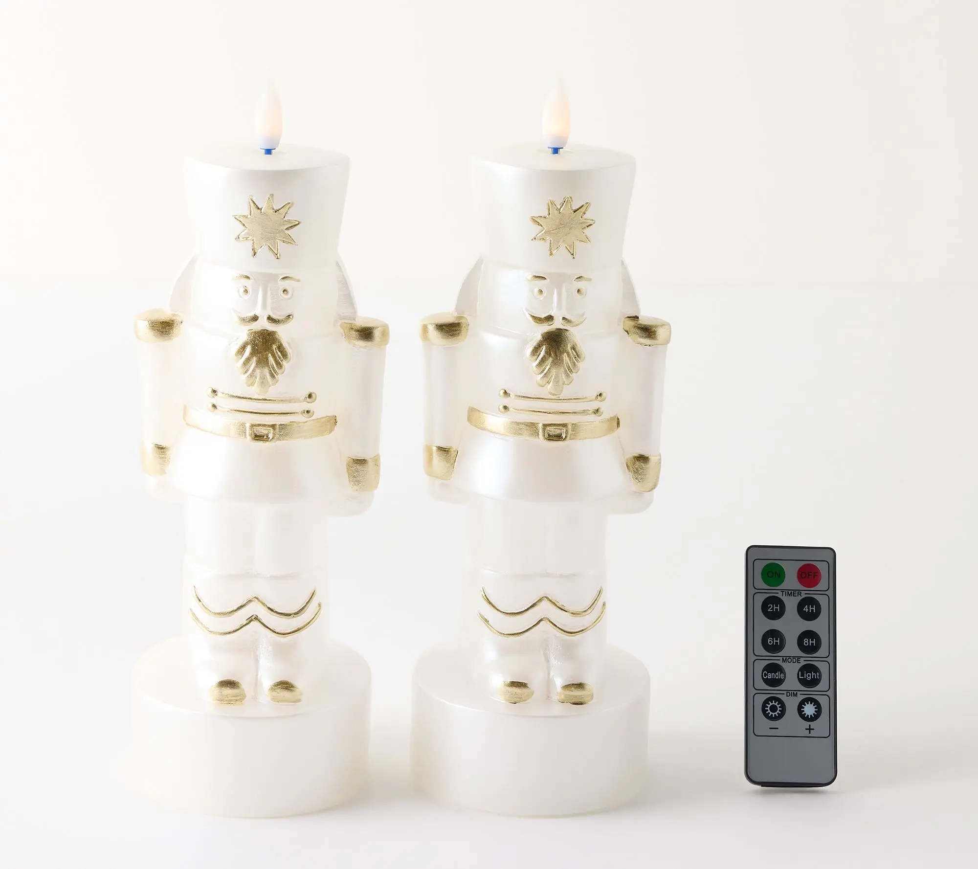 Home Bliss Set of 2 9" Pearlized Flameless Nutcrackers Home Bliss Set of 2 9" Pearlized Flameless Nutcrackers