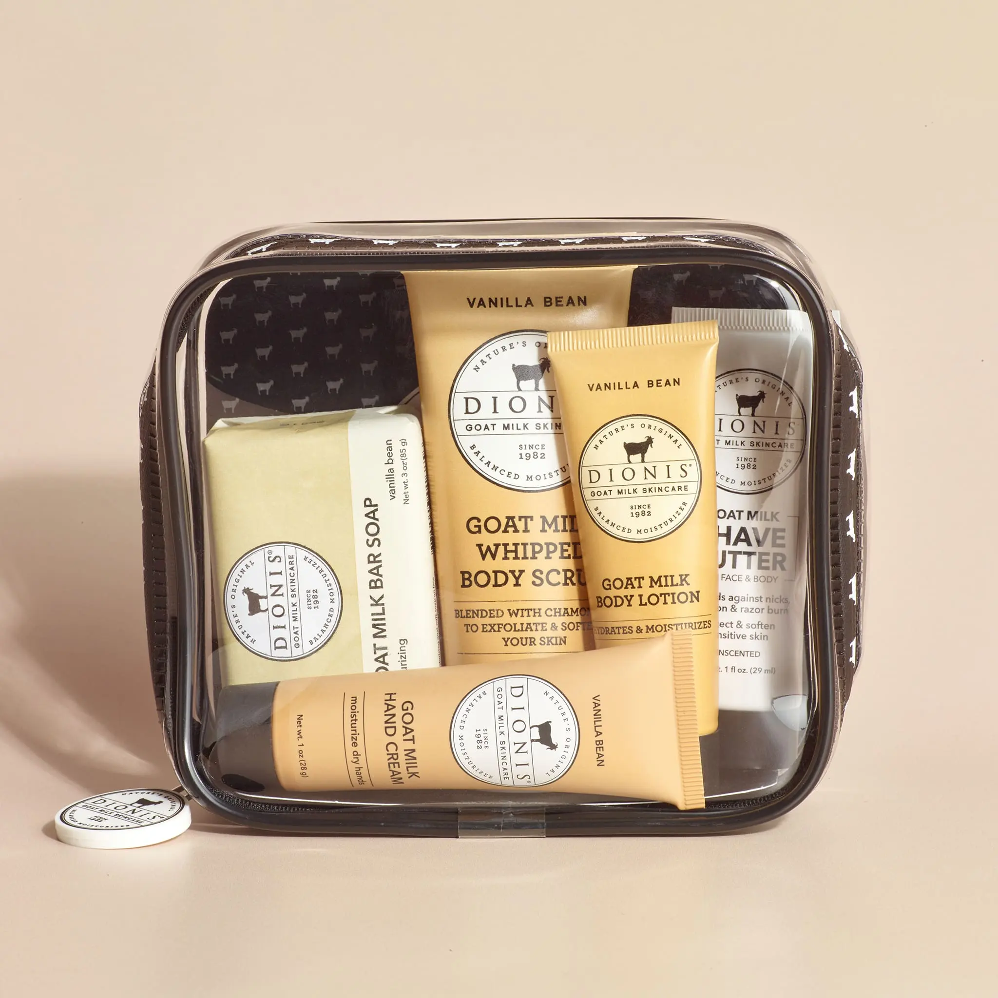 Dionis Goat Milk Skincare Vanilla Bean Goat Milk Travel Kit - Gift for Women, Mother's Day Gift, Graduation Gift