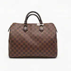 Pre-owned Louis Vuitton LV Brown Chessboard Grid Speedy30 Handheld Tote Bag 30*17.5*22cm th260411068