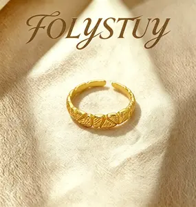 【FOLYSTUY(YNZ46)】Exquisite Artistic Pulled Flower Ring: Delicate Petal-like Patterns Crafted for a Romantic and Charming Look