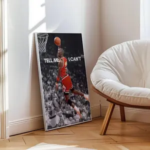 Jordan Dunk Poster, NBA Wall Art, Basketball Motivational Quote Print