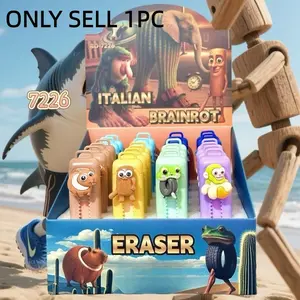 New Mountain Sea Classic Cartoon Push-Pull Eraser, Student Exam Cultural Supplies, Cute Rubber Erasers, Fun Classroom Toys, Office Tools
