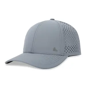 Salt Mafia Performance Snap Back Hat 6-Panel Curved Brim Light Blue Grey Buoy-Brim™ Water Resistant One Size Fits Most