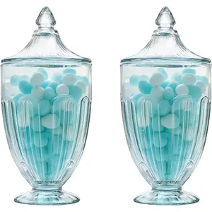 2 Pack 26oz Glass Candy Jars with Lids Clear Decorative Storage Jar for Candy Cookies Wedding Party Favors