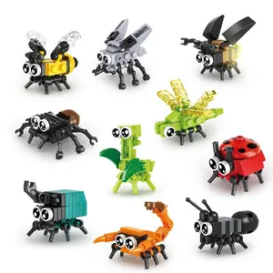 10-Piece Insect Building Block Set, Animal Models, Small Particle Blocks, Perfect Gift for Christmas Halloween Thanksgiving