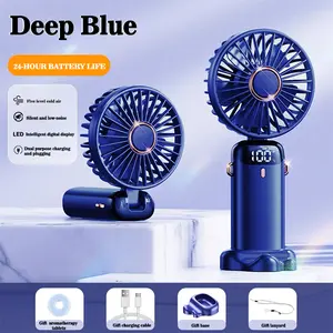 Portable handheld turbine fan, 5 wind speeds, powered by a 4000mAh battery, 3-in-1 rechargeable handheld fan, suitable for outdoor activities, travel, work, and summer use. Selected products
