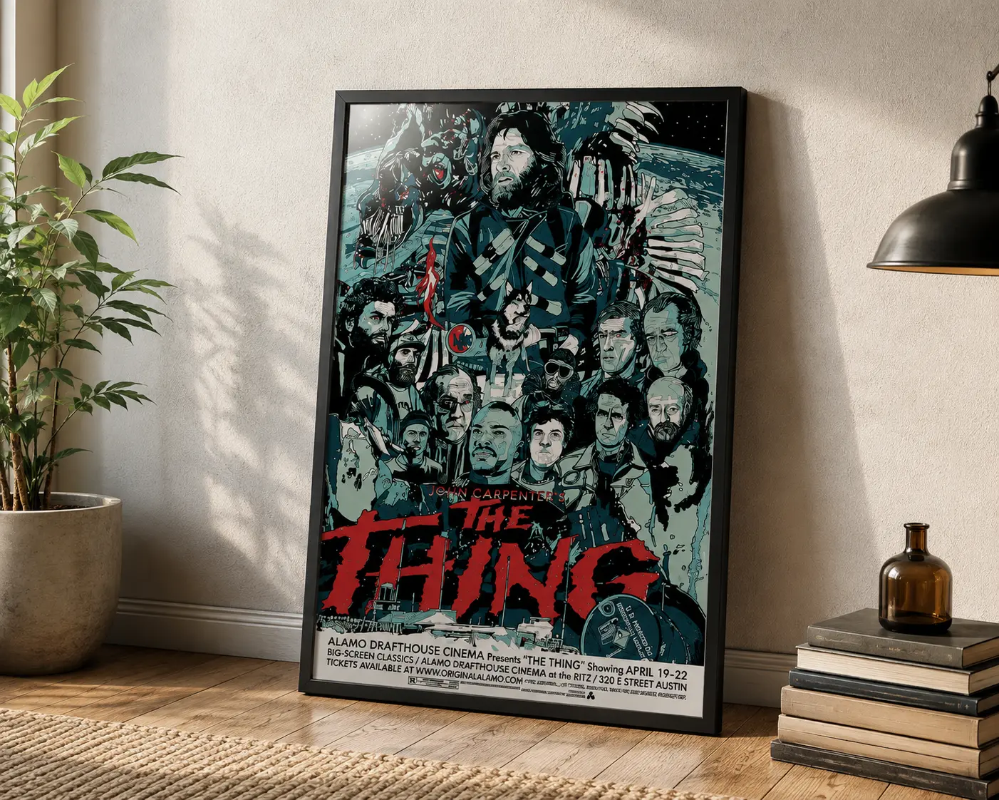 The Thing Movie Art Print, Premium Satin Poster, Vintage Sci Fi Horror Wall Decor, Classic Cult Film Artwork for Living Room Bedroom Home Theater, Collector Style Canvas Wall Art, Movie Fan Gift, Unframed Premium Art Print