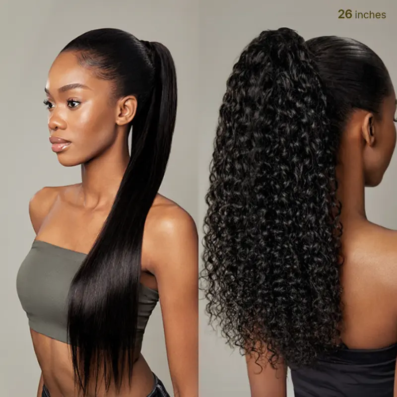 Frodio 100% Human Hair High-Density 10-Sec Ponytail Hairstyle Drawstring Ponytail Hair Extensions Ponytail Black Girls TikTokShopBlackFriday