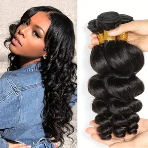 Wholesale 2025 NEW Loose Wave Bundles Human Hair 3 Bundles100% Unprocessed Brazilian Virgin Hair Loose Wave Bundles Hair Extensions For Women