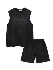 Men's Summer New Design Star Print Short Sleeve T-Shirt Set, Casual Fashionable Two-Piece, Trendy Streetwear Clothing