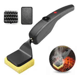 【Father's DAY Gift】Upgraded Cordless Electric Grill Brush – Powerful BBQ Cleaner with 3 Attachments for Fast, Deep Cleaning on Gas, Charcoal & Smoker Grates, High-Frequency VibrationA