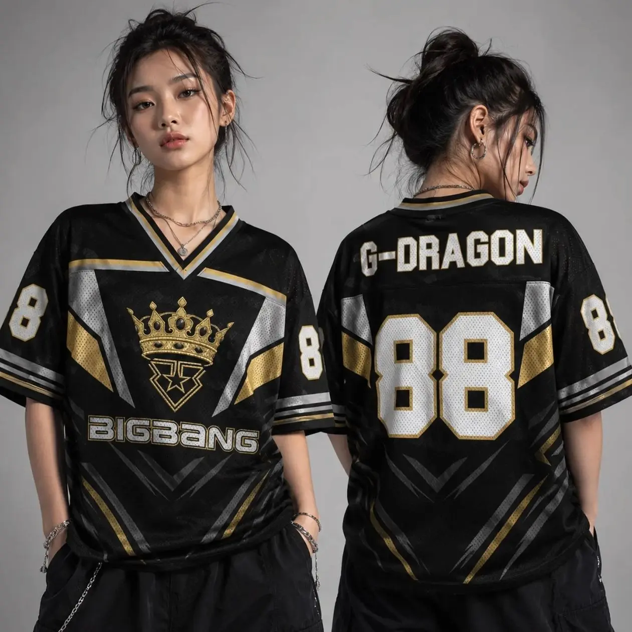 BIGBANG 2026 World Tour Mesh Jersey, Oversized Kpop Streetwear Shirt, VIP Fan Merch, Korean Concert Outfit, Breathable Sports Tee KG3