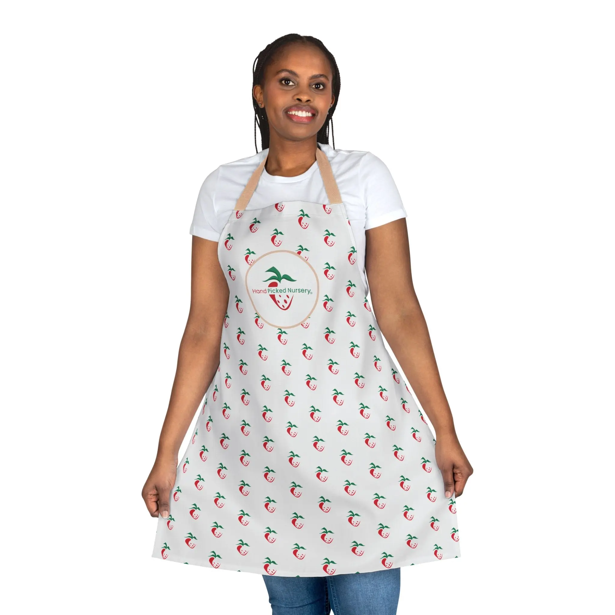 Strawberry Garden Apron | Cute Farmhouse Kitchen Apron, Adjustable Tie-Back, Cooking & Gardening Gift | Hand Picked Nursery