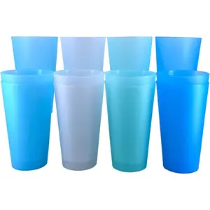 Large Plastic Cups 32 oz -  Big Drinking Cup set of 12 -  Dishwasher Safe Tall Drinking Glasses - Unbreakable Water Tumblers for  Kitchen Outdoor