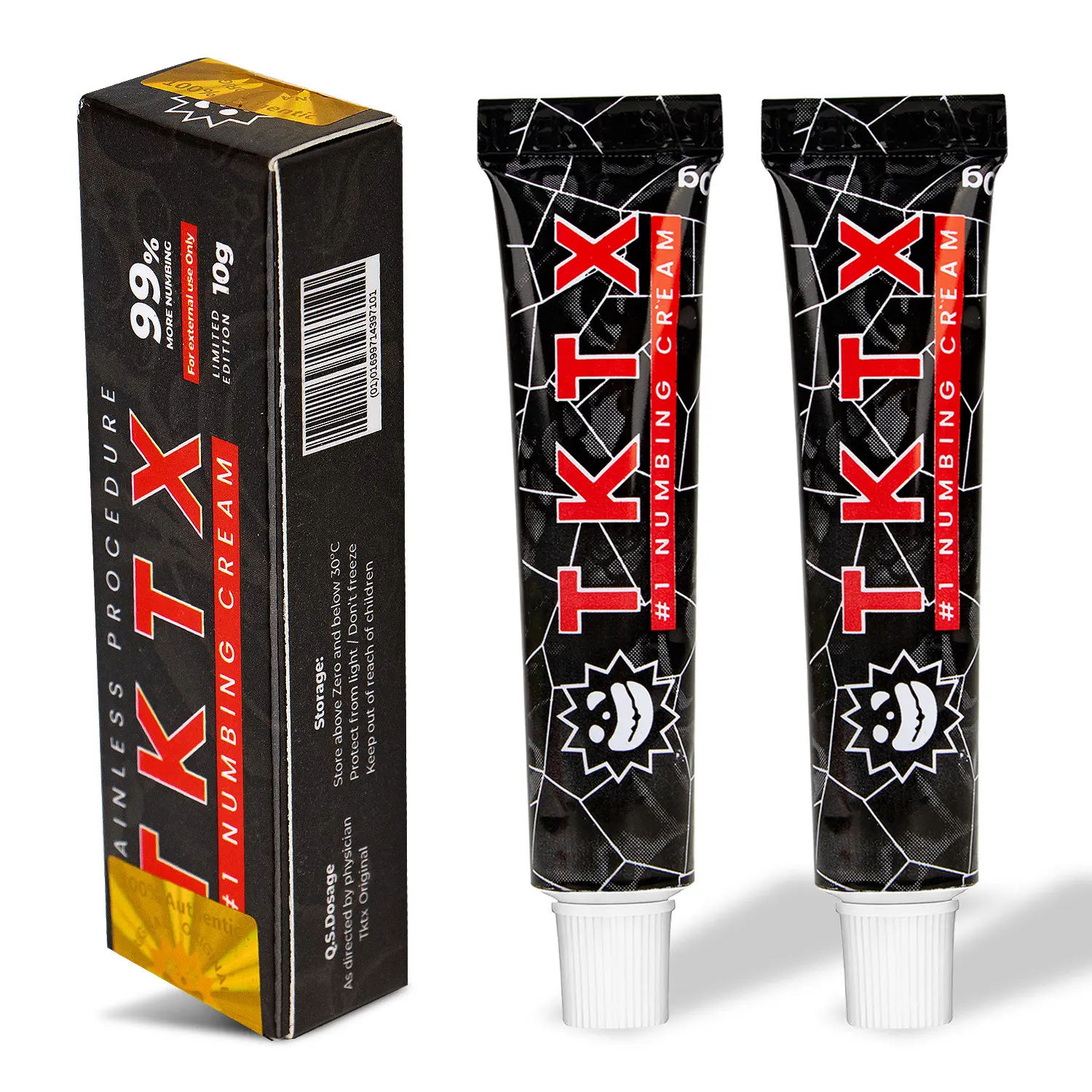 TKTX Tattoo Numbing Cream (2 Pack) ,99% Very Strong,Relief Cream forTattoos,Waxing,Microneedling,Lecithin ExternalCream 10g