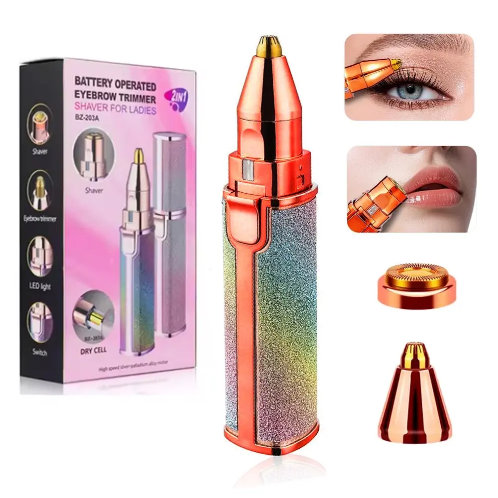 2-in-1 Facial & Eyebrow Trimmer, Electric Eyebrow Trimmer, Lip/Facial/Body Hair Remover, Facial Hair Care Tool, Mini Electric Shaver for Women, Trimmer and Shaver, Perfect Holiday Gift, Eyebrow Razors, Eyebrow Shaper