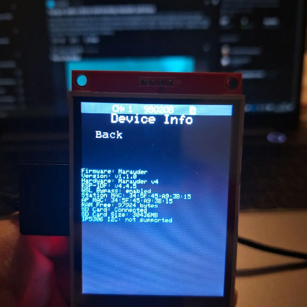 ESP32 Mar-x-auder WI-FI + Bluetooth Network Monitor with 3.5" Touch Screen Display and RSSI Data Readout Features