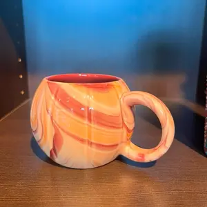 Starbucks 2025 Fall Halloween Orange Cream Marbled Pumpkin Ceramic Mug 12oz 1799