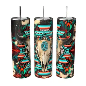 Native American Expression 20oz Stainless Steel Tumbler with Insulated Lid, Straw, and Hand Wash Only, Reusable Water Bottles
