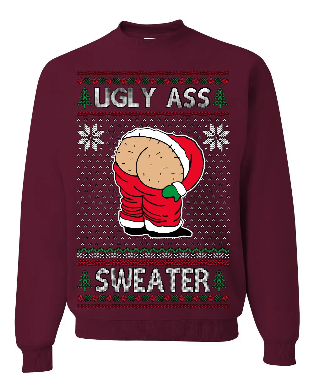 Ugly Ass Sweater Funny Santa Claus Butt Xmas Ugly Christmas Hoodie Sweatshirt