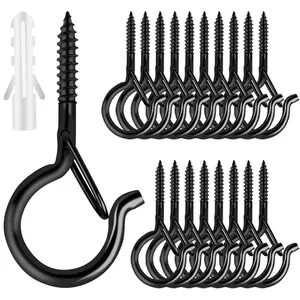 12/25 Outdoor Spiral Hooks for String Lights, Rotating Hanging Baskets with Safety Clips, Perfect for Wall and Ceiling Planting