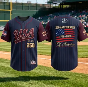 Patriotic 4th of July Shirt | Baseball Jersey | Baseball Mom & Dad Gift | 250th Anniversary Gifts