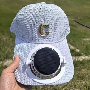 New Solar-Powered Charging Hat with Fan, Summer Extended Brim Mesh Breathable Sun Protection Couple Style Sunshade Baseball Cap