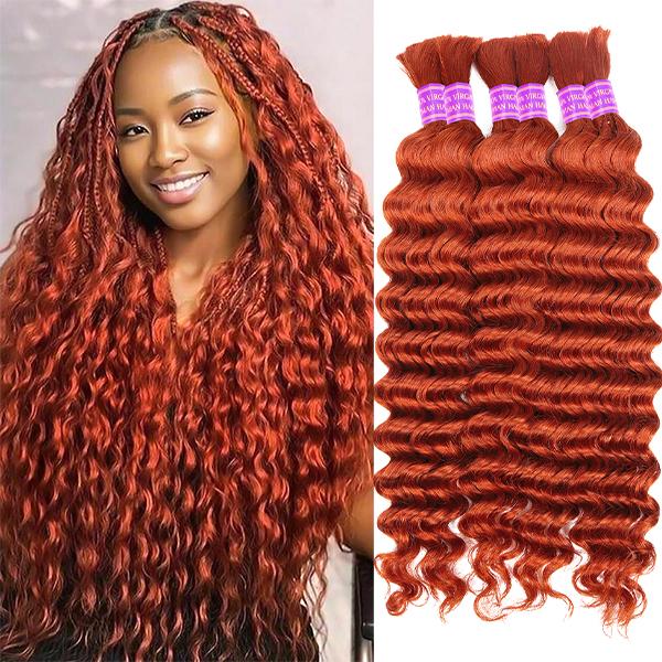 Weekly Picks Ama Deep Wave Bulk Human Hair For Braiding 14-28 Inch Unprocessed No Weft Deep Curly Human Hair Extensions 100g/pc TiktokShopSpringGlowUp