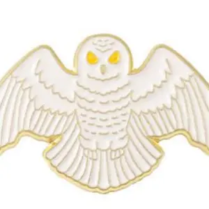 Classic Barn Owl Lapel Pin with Gold Back, Butterfly Clasp, RPG Gaming Gift, Pin for Gamers, Owl Lover Gift, Bird Lover Pin