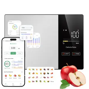 AI Smart Food Scale | 19 Nutrient Facts Auto Scan | Digital Calorie Counter for Meal Prep & Fitness | Compact Stainless Design